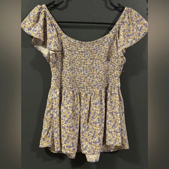 7 - Japan Floral Ruching Top - Picture 2 of 3